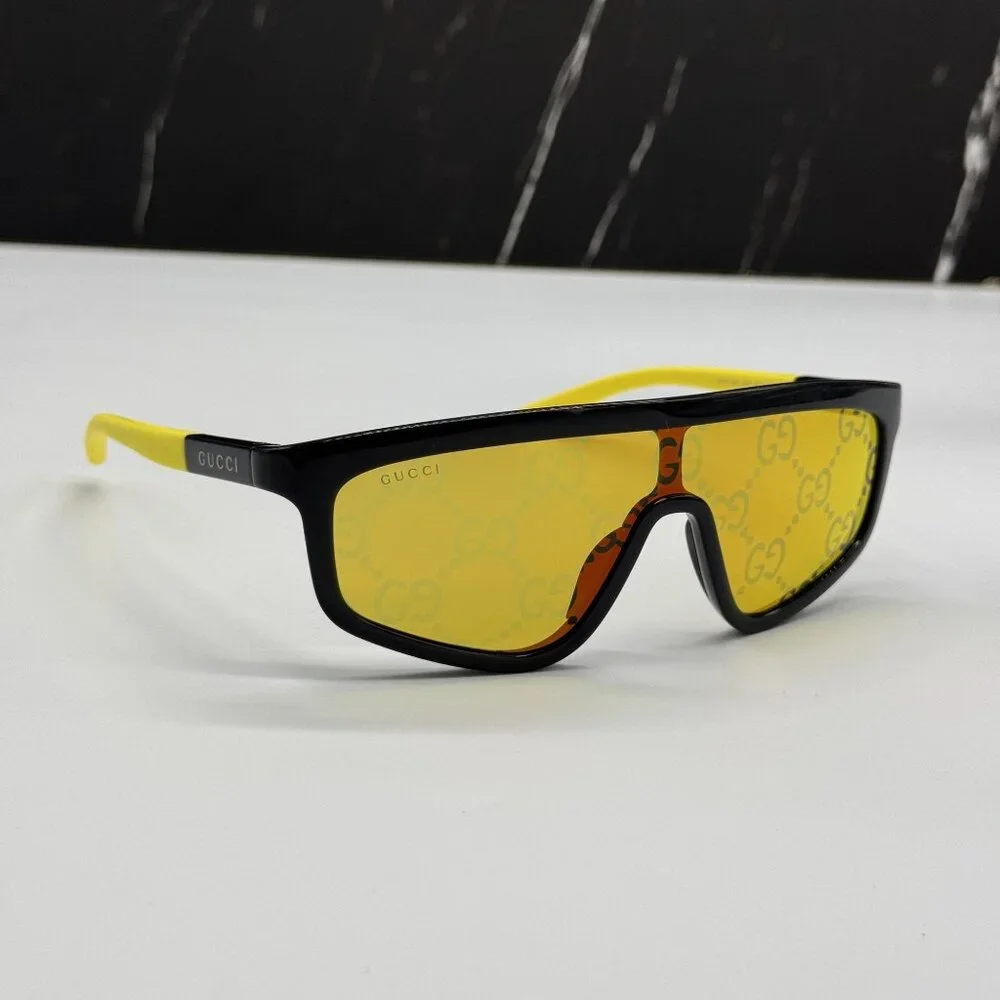 NEW GUCCI GG1736S 004 SHIELD YELLOW UNISEX SUNGLASSES GUCCI